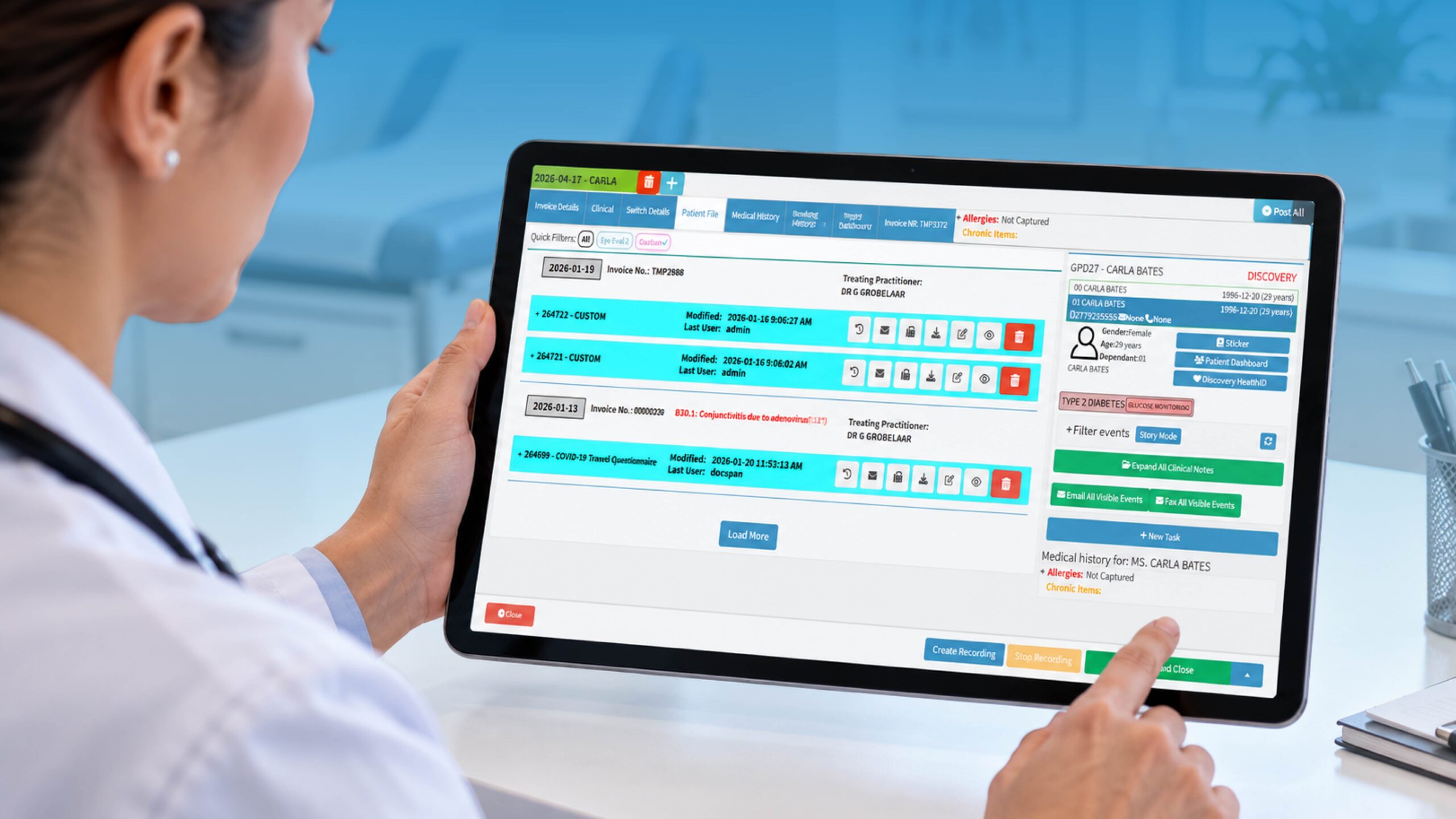 e-prescribing-software-physicians Physician using e prescribing software to create a digital prescription